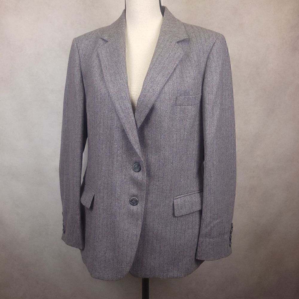 Vintage Anthony Allen Brown Wool Blend Two Button Blazer Size Med